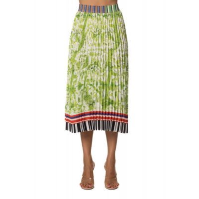 PLEATED SKIRT WITH ALLOVER PRINT